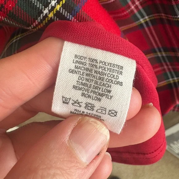 SIMPLY SOUTHERN TARTAN red PLAID smocked nap dress size large - Picture 8 of 8